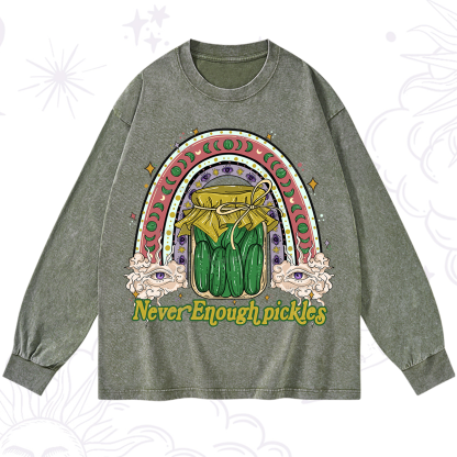 Purplehecate Never Enough Pickles Washed Long Sleeve Shirt