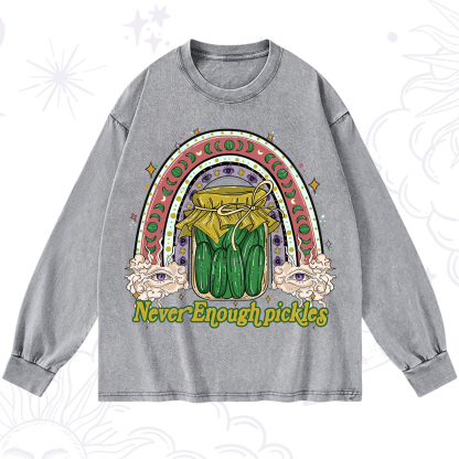 Purplehecate Never Enough Pickles Washed Long Sleeve Shirt