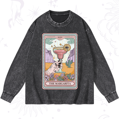 Purplehecate The Margarita Tarot Card Washed Long Sleeve Shirt