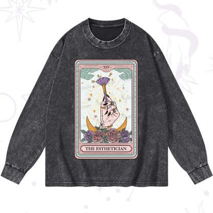 Purplehecate The Esthetician Tarot Card Washed Long Sleeve Shirt