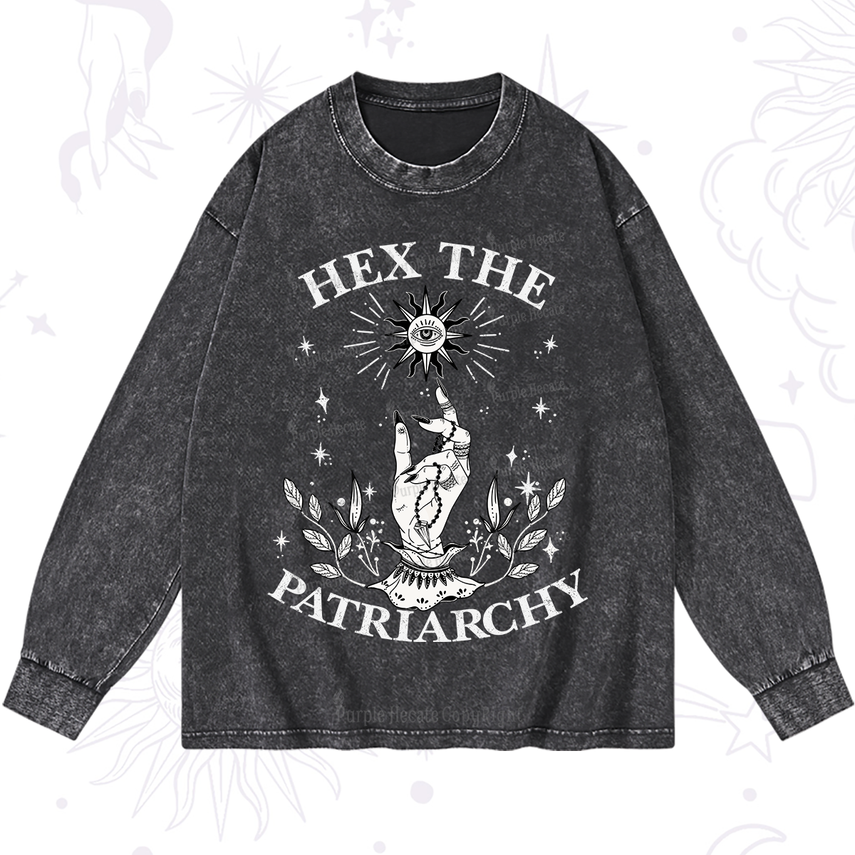 Purplehecate Smash The Patriarchy Washed Long Sleeve Shirt
