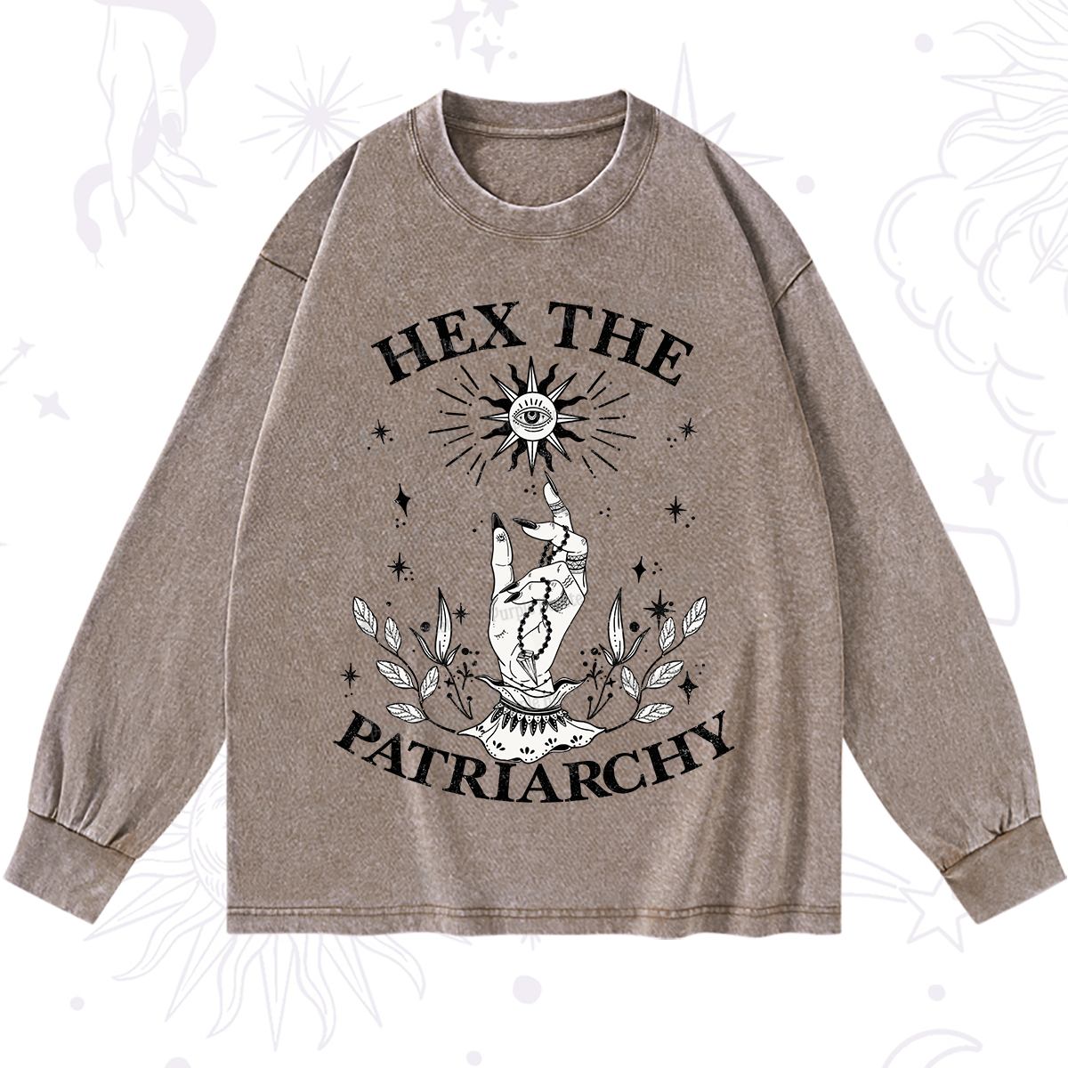 Purplehecate Smash The Patriarchy Washed Long Sleeve Shirt