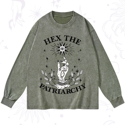 Purplehecate Smash The Patriarchy Washed Long Sleeve Shirt