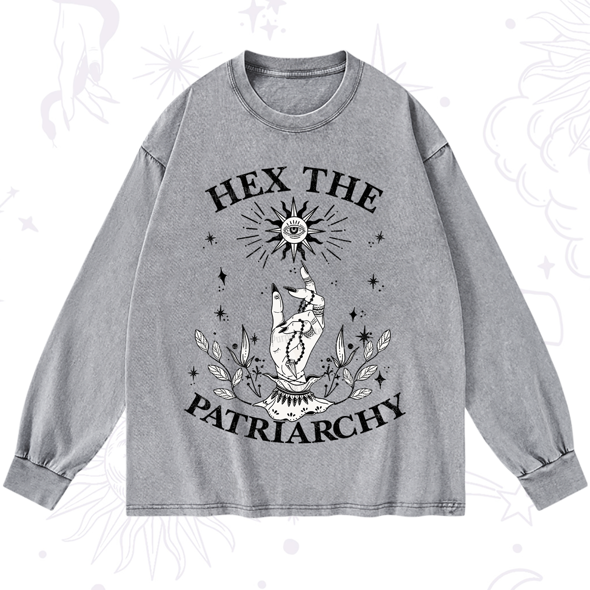 Purplehecate Smash The Patriarchy Washed Long Sleeve Shirt