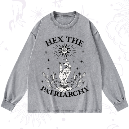 Purplehecate Smash The Patriarchy Washed Long Sleeve Shirt