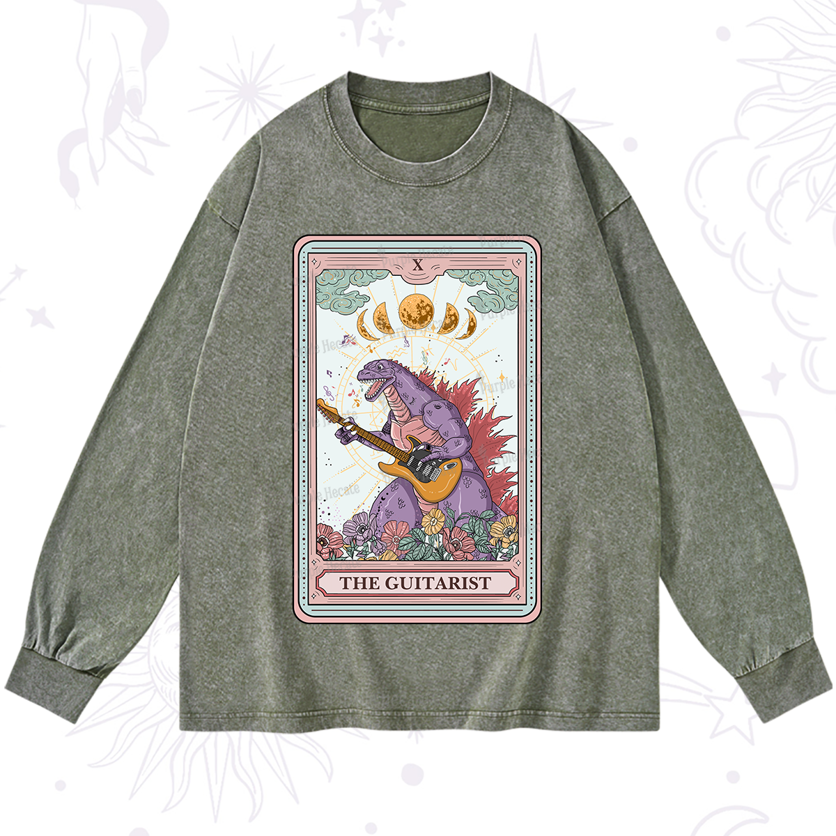Purplehecate The Guitarist Tarot Washed Long Sleeve Shirt