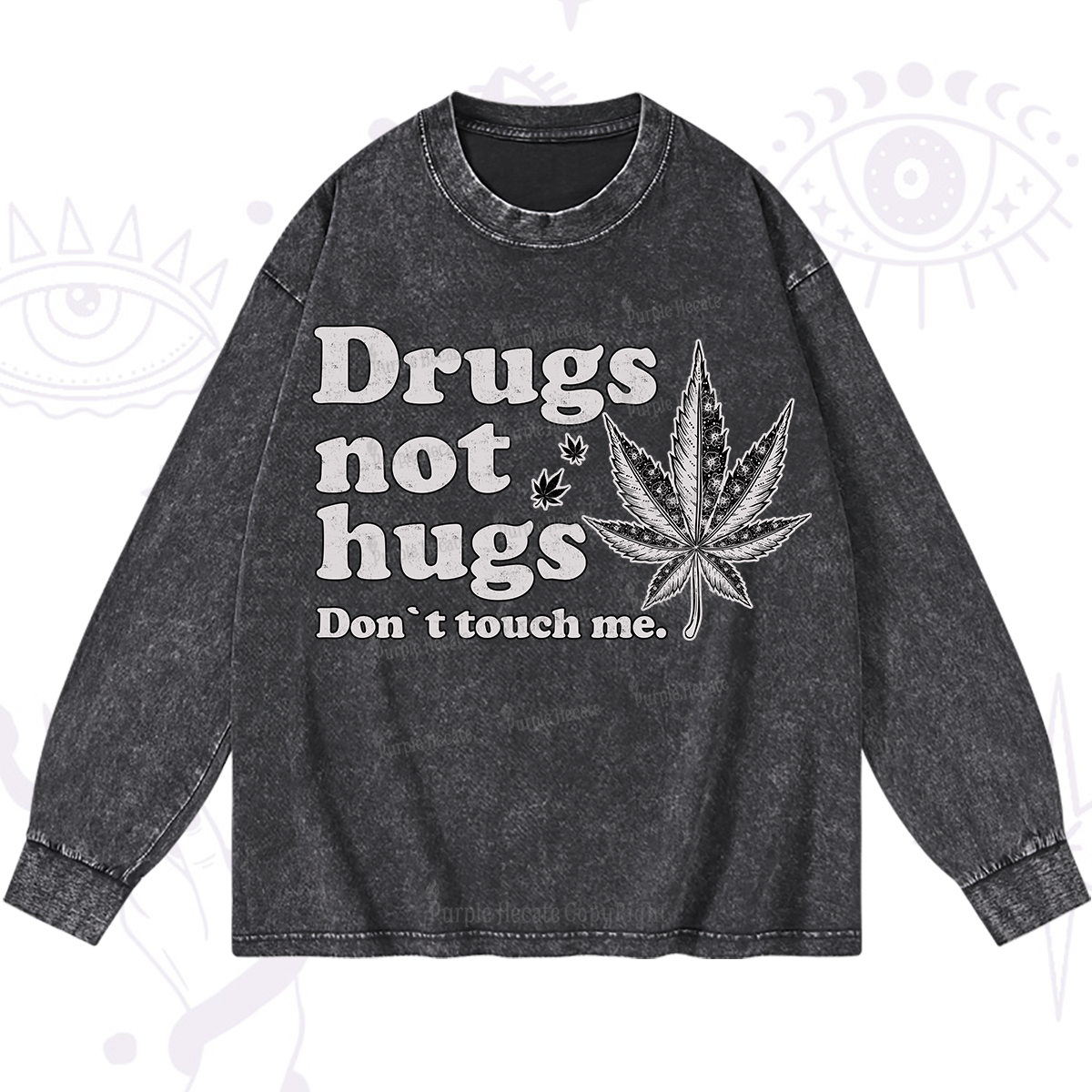 Purplehecate Don't Touch Me Washed Long Sleeve Shirt