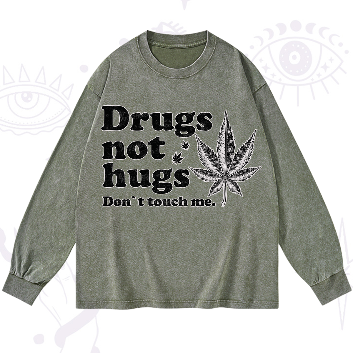 Purplehecate Don't Touch Me Washed Long Sleeve Shirt