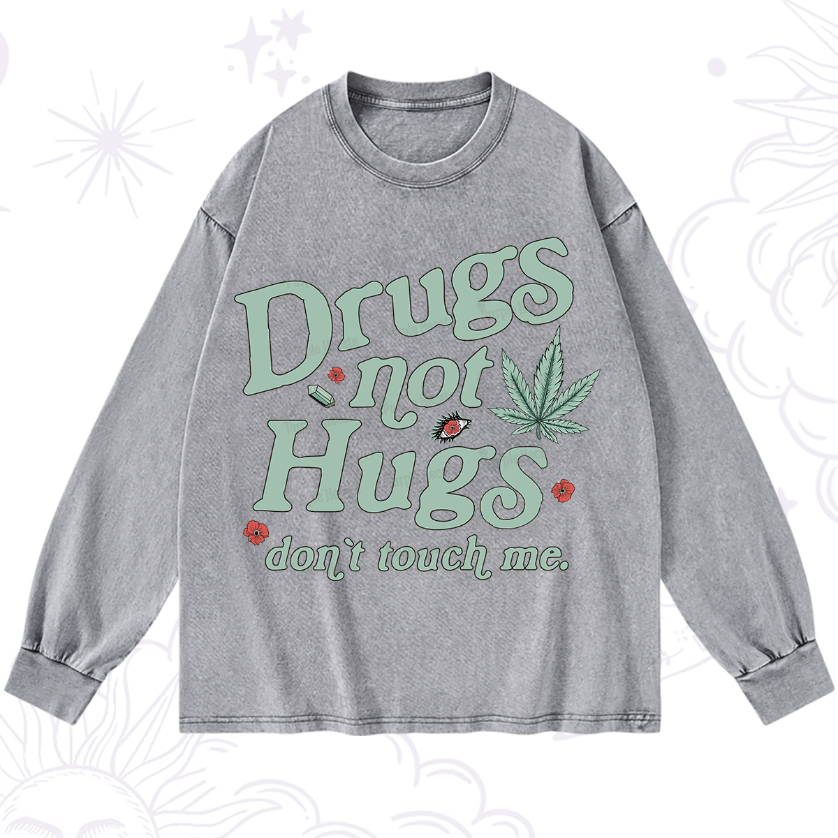Purplehecate Sarcastic Weed Washed Long Sleeve Shirt