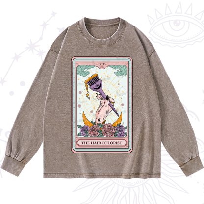 Purplehecate The Hair Colorist Tarot Washed Long Sleeve Shirt
