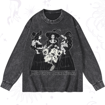 Purplehecate Mom Group Shenanigans Washed Long Sleeve Shirt