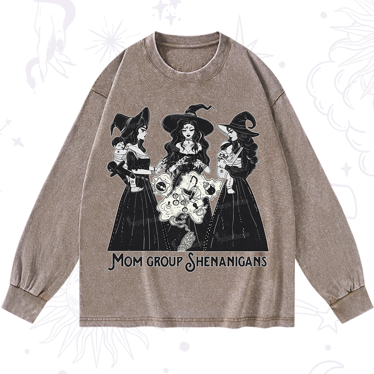 Purplehecate Mom Group Shenanigans Washed Long Sleeve Shirt