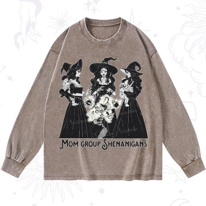 Purplehecate Mom Group Shenanigans Washed Long Sleeve Shirt