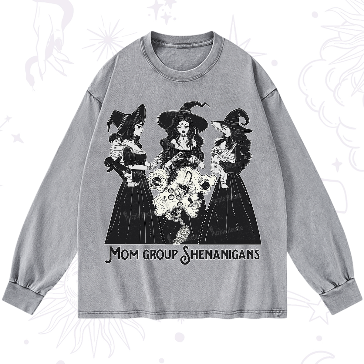 Purplehecate Mom Group Shenanigans Washed Long Sleeve Shirt