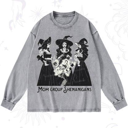 Purplehecate Mom Group Shenanigans Washed Long Sleeve Shirt