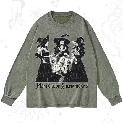 Purplehecate Mom Group Shenanigans Washed Long Sleeve Shirt