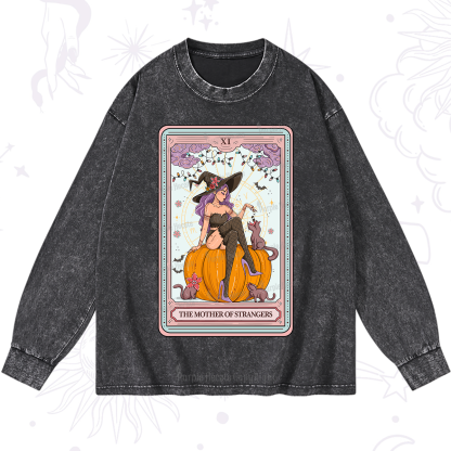 Purplehecate The Mother Of Strangers Tarot Washed Long Sleeve Shirt