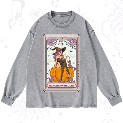 Purplehecate The Mother Of Strangers Tarot Washed Long Sleeve Shirt