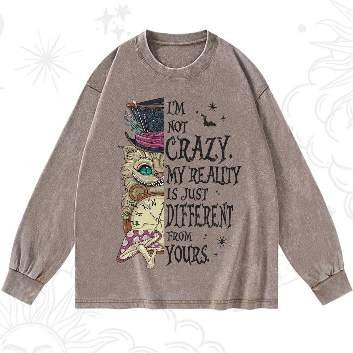 Purplehecate I'm Not Crazy My Reality Is Just Different From Yours Washed Long Sleeve Shirt