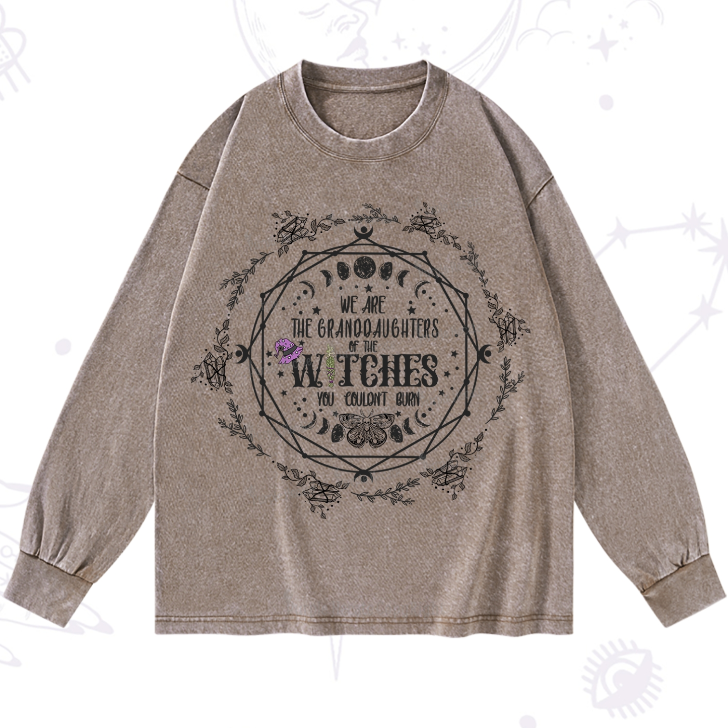 Purplehecate We Are the Granddaughters of the Witches You Could Not Burn Washed Long Sleeve Shirt