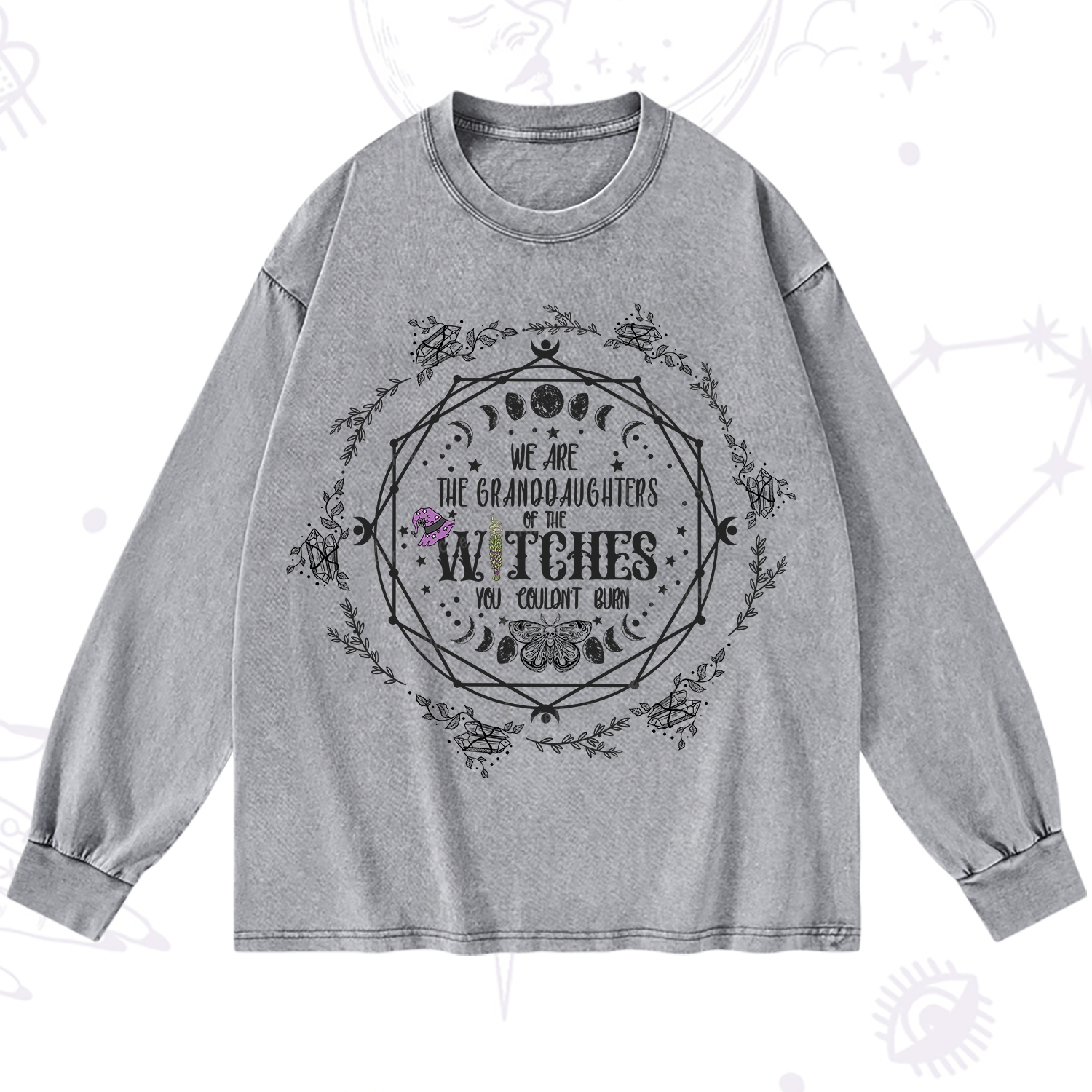 Purplehecate We Are the Granddaughters of the Witches You Could Not Burn Washed Long Sleeve Shirt