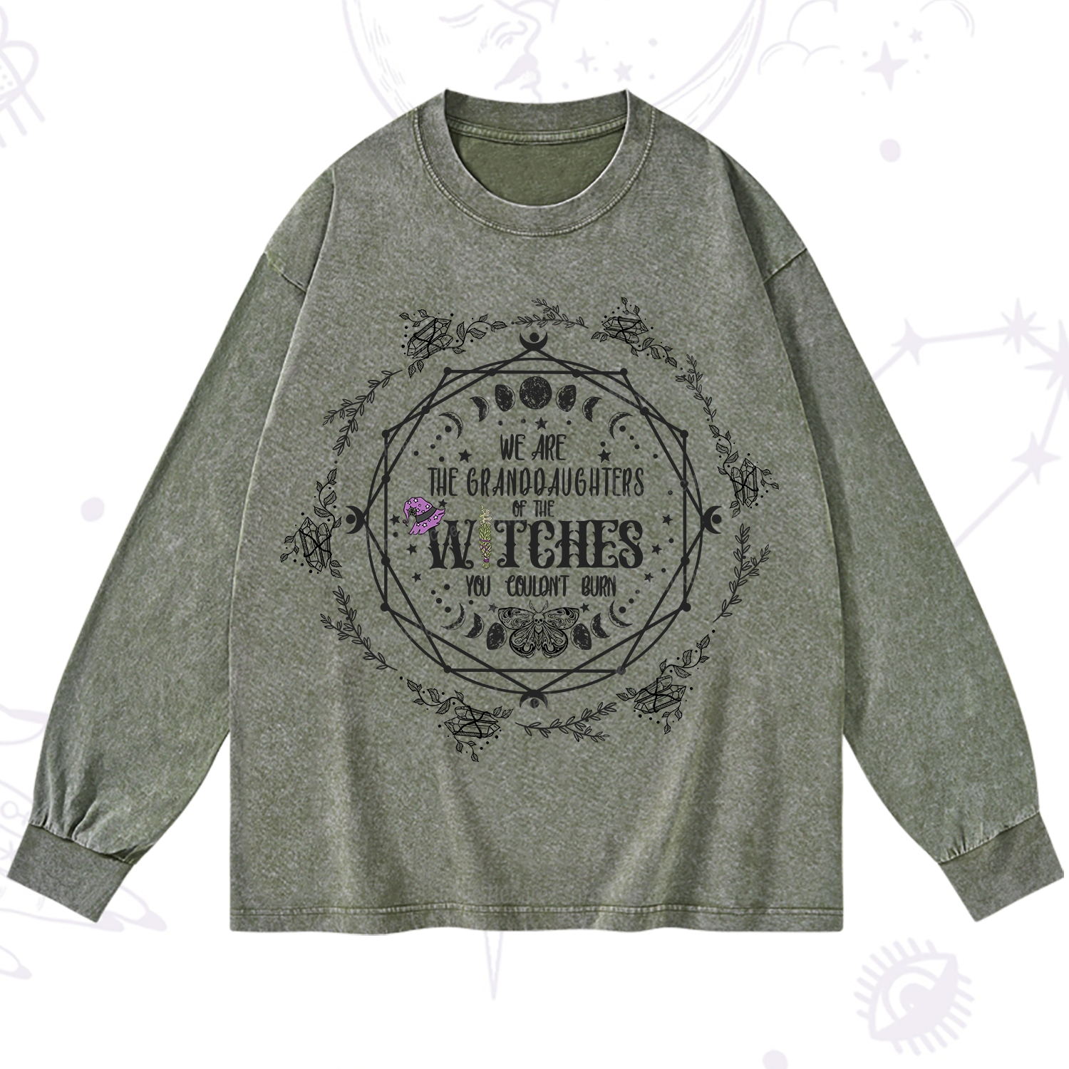 Purplehecate We Are the Granddaughters of the Witches You Could Not Burn Washed Long Sleeve Shirt