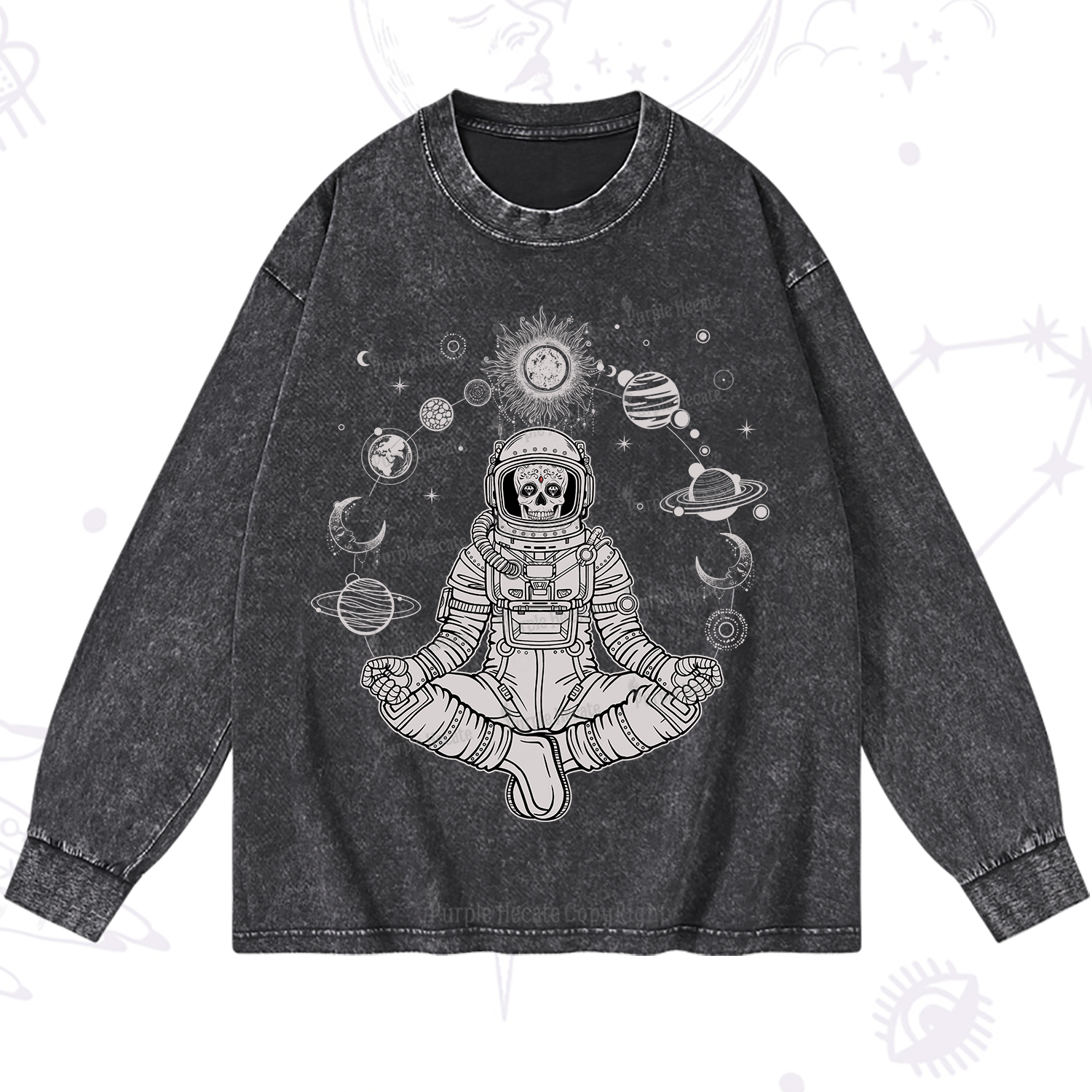 Purplehecate Cosmic Meditator Washed Long Sleeve Shirt