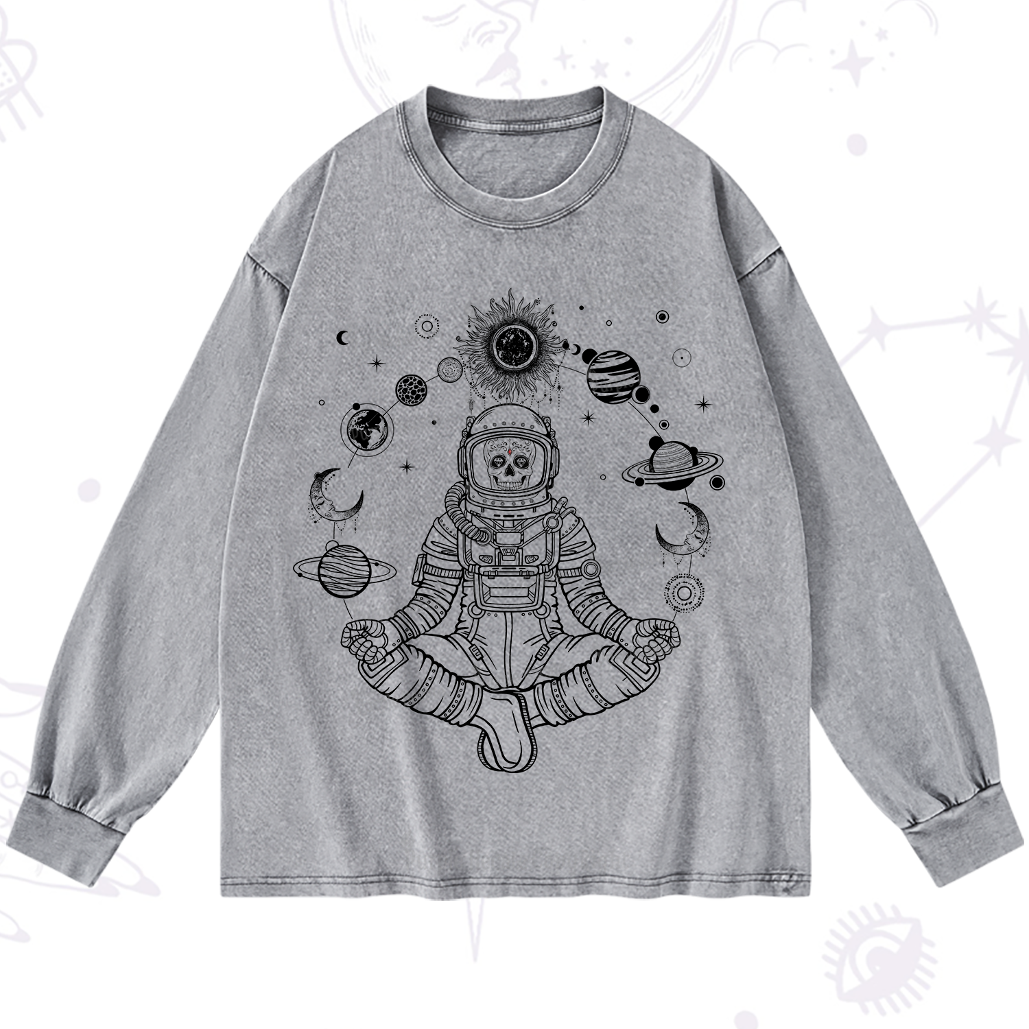 Purplehecate Cosmic Meditator Washed Long Sleeve Shirt