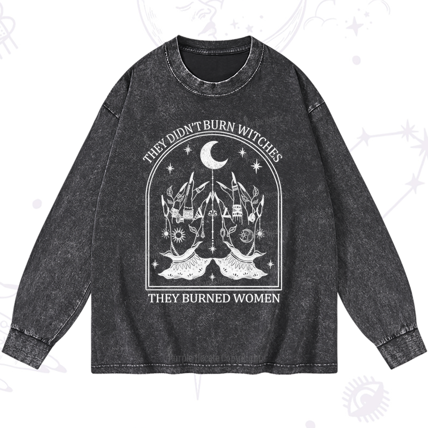Purplehecate They Didn't Burn Witches Washed Long Sleeve Shirt