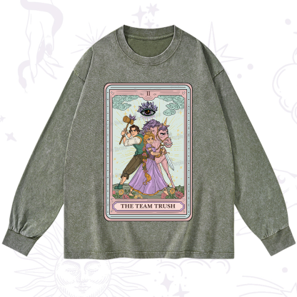 Purplehecate The Team Trush Tarot Card Washed Long Sleeve Shirt