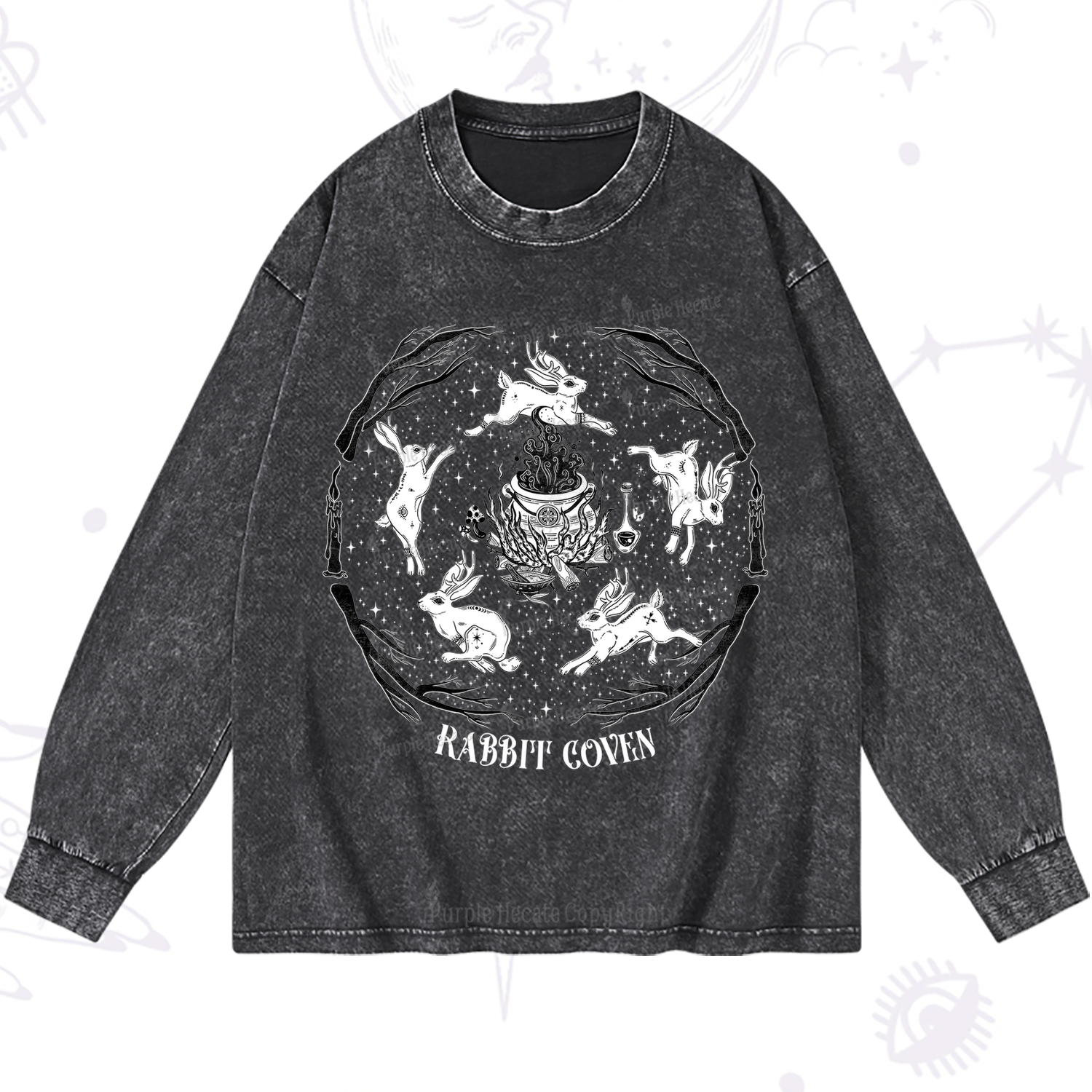 Purplehecate Rabbit Coven Washed Long Sleeve Shirt