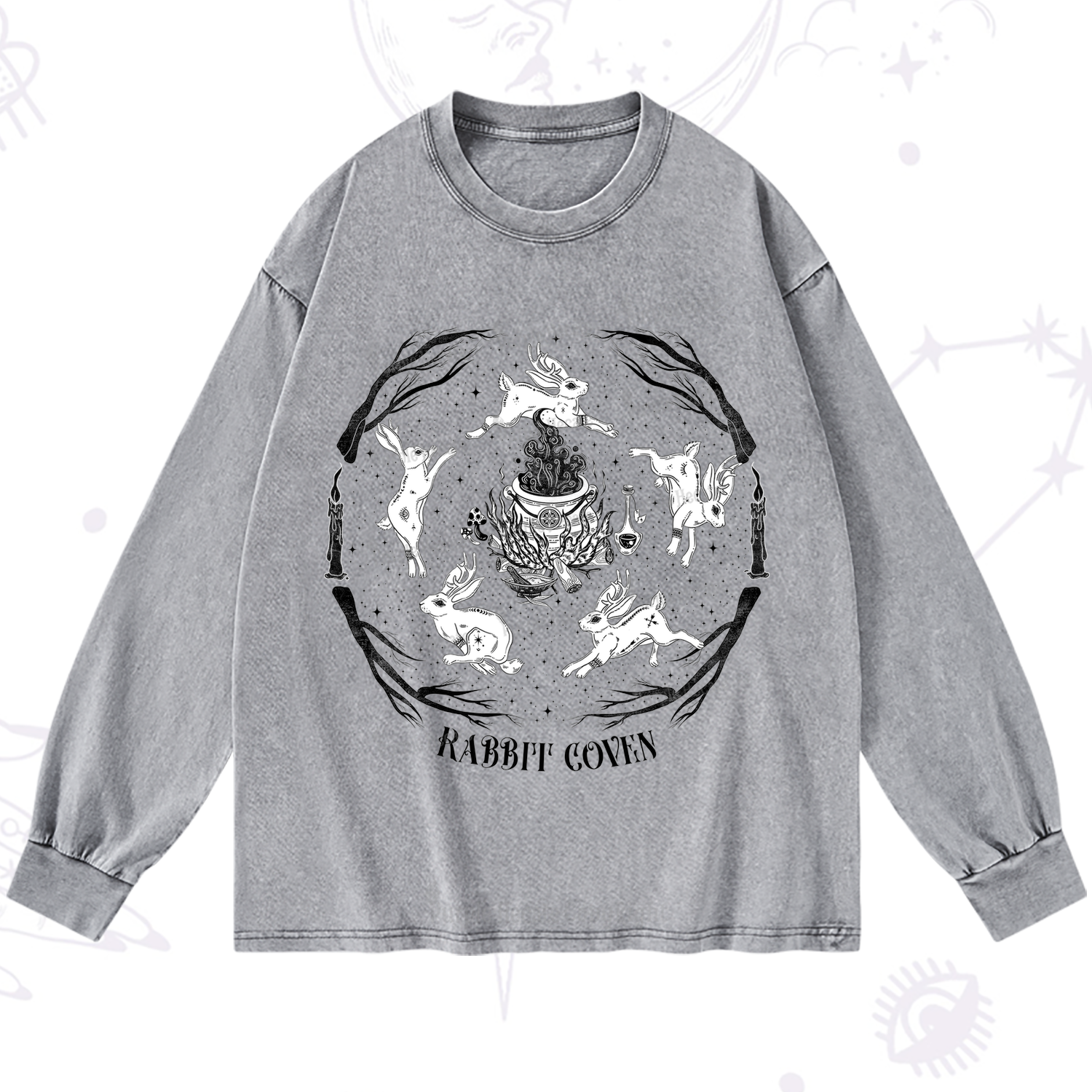 Purplehecate Rabbit Coven Washed Long Sleeve Shirt