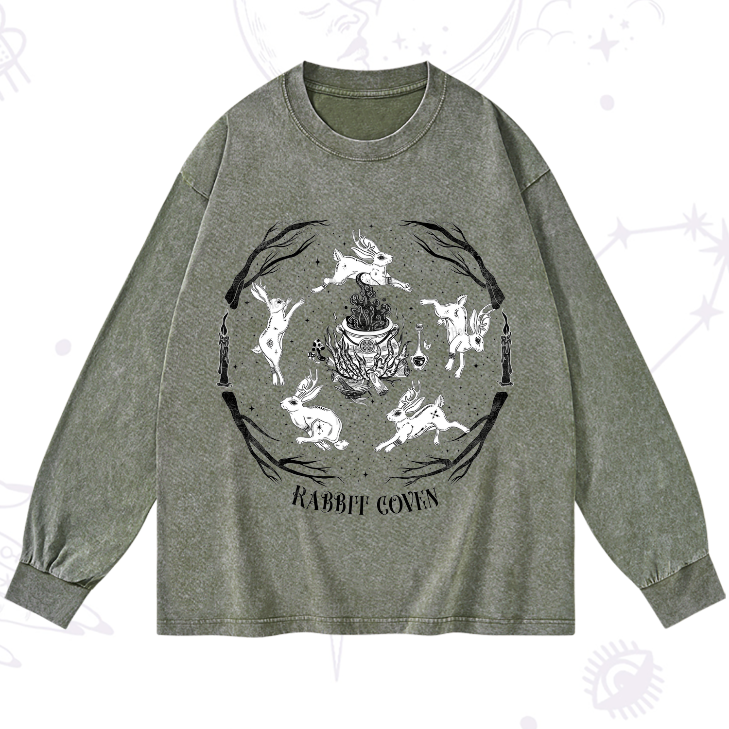 Purplehecate Rabbit Coven Washed Long Sleeve Shirt