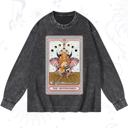 Purplehecate The Mothwomen Tarot Washed Long Sleeve Shirt