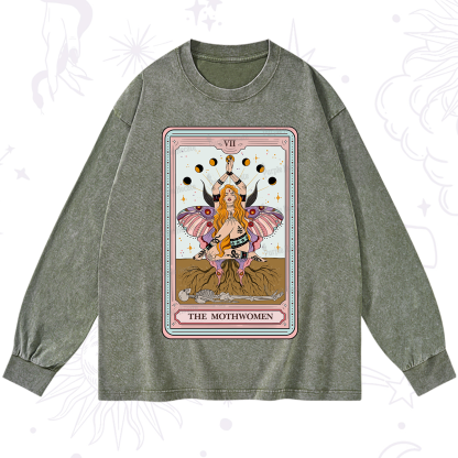 Purplehecate The Mothwomen Tarot Washed Long Sleeve Shirt