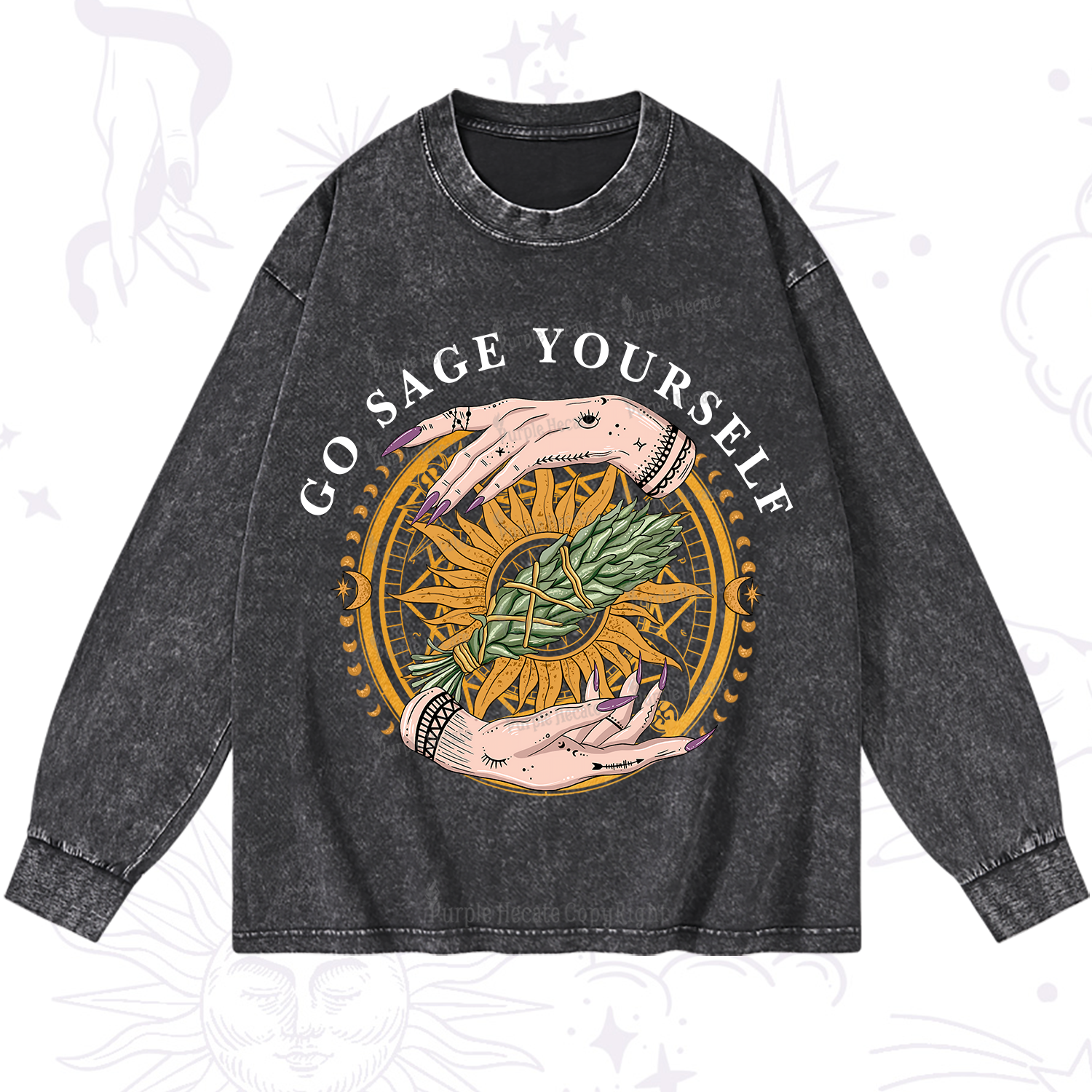 Purplehecate Sage Your Spirit Washed Long Sleeve Shirt