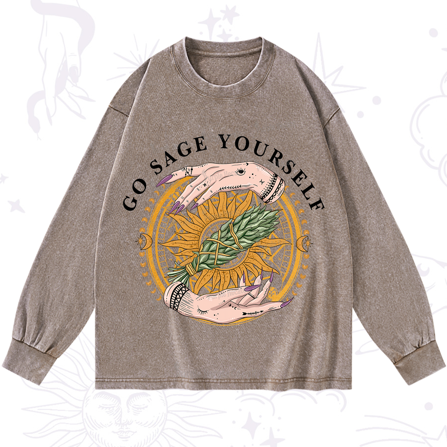 Purplehecate Sage Your Spirit Washed Long Sleeve Shirt