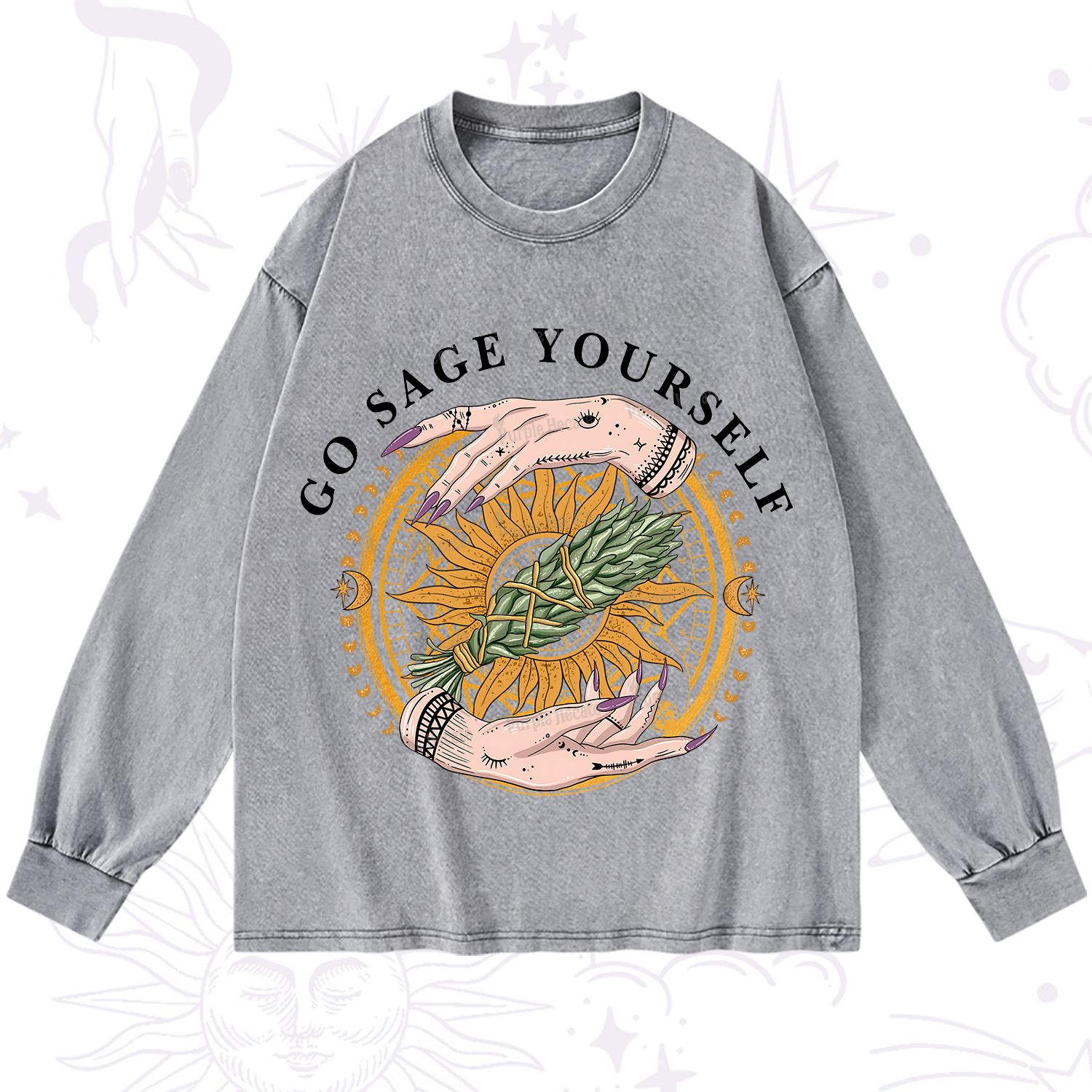 Purplehecate Sage Your Spirit Washed Long Sleeve Shirt