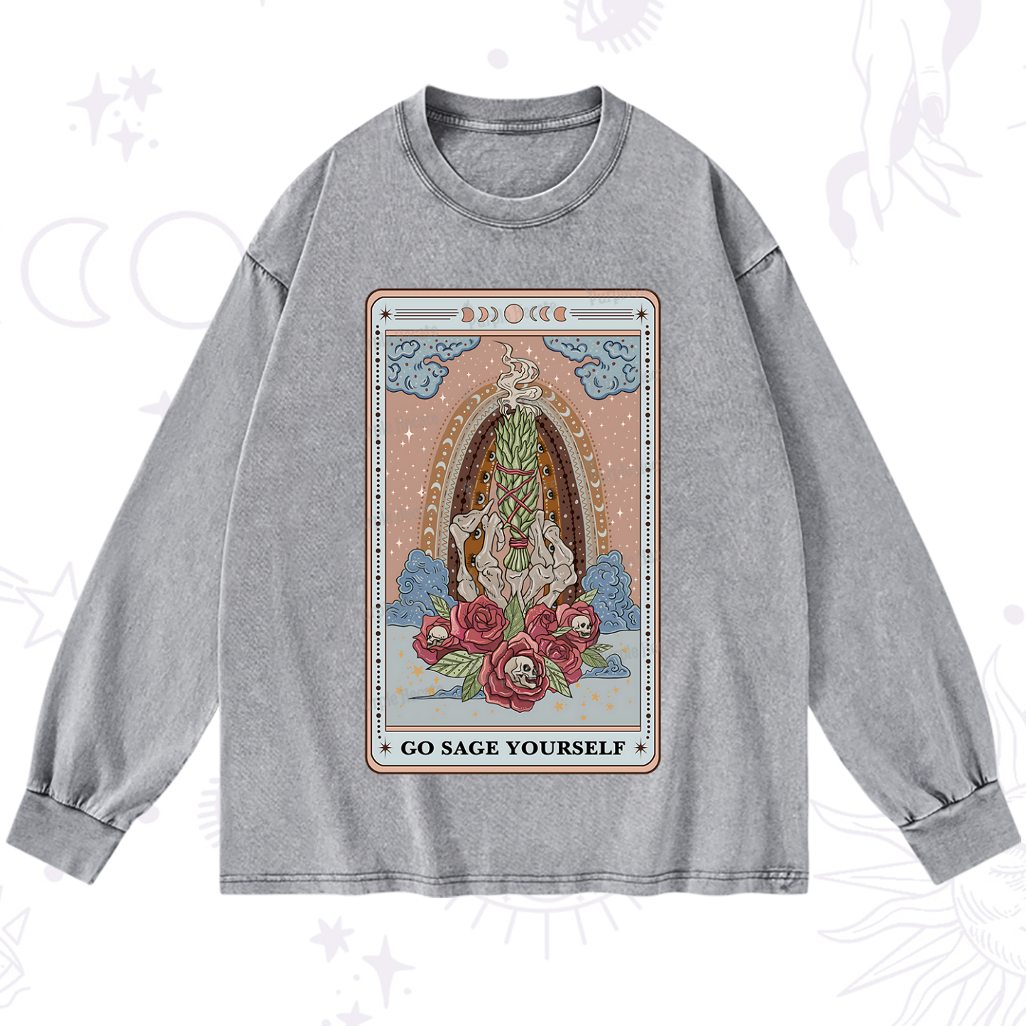 Purplehecate The Go Sage Yourself Tarot Washed Long Sleeve Shirt
