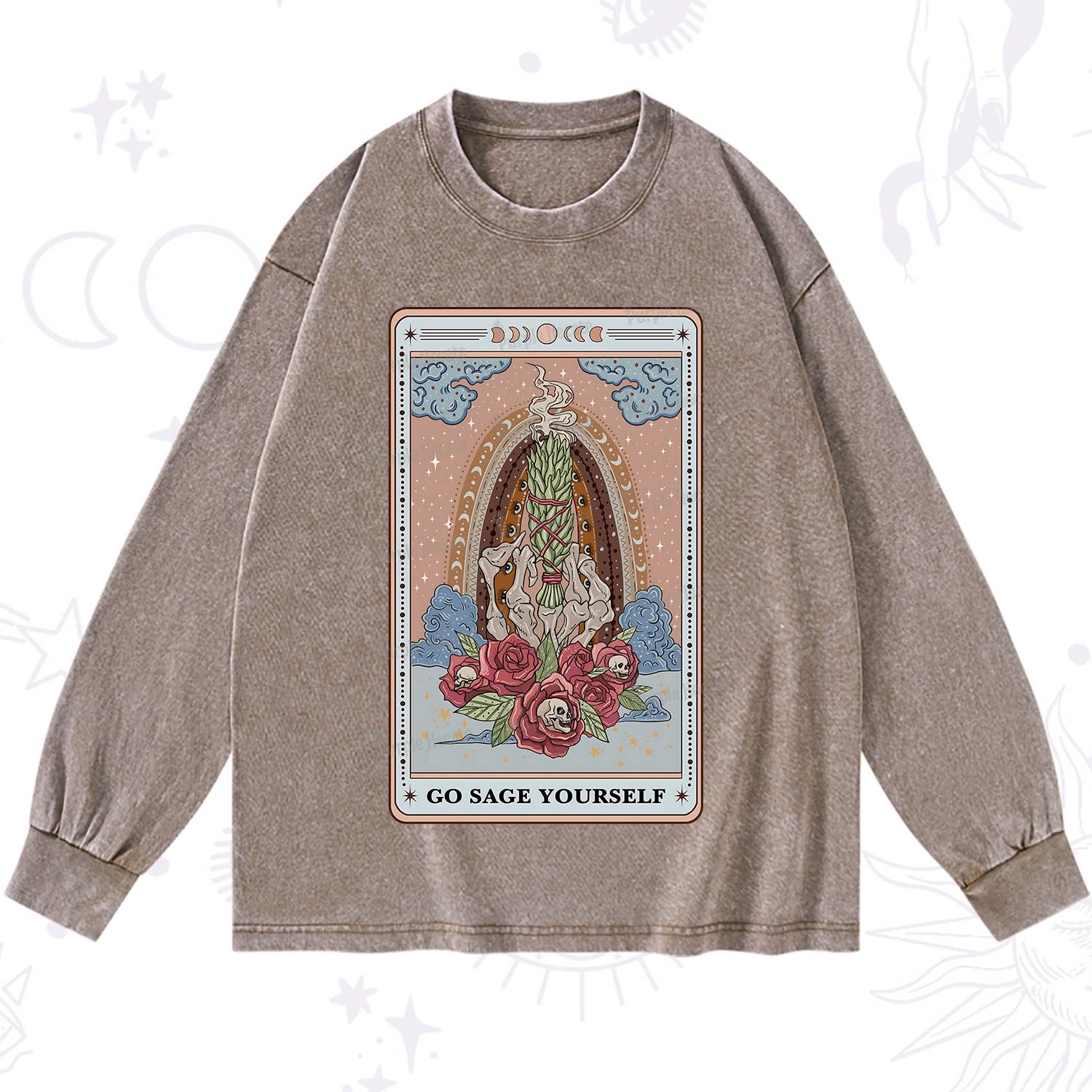 Purplehecate The Go Sage Yourself Tarot Washed Long Sleeve Shirt