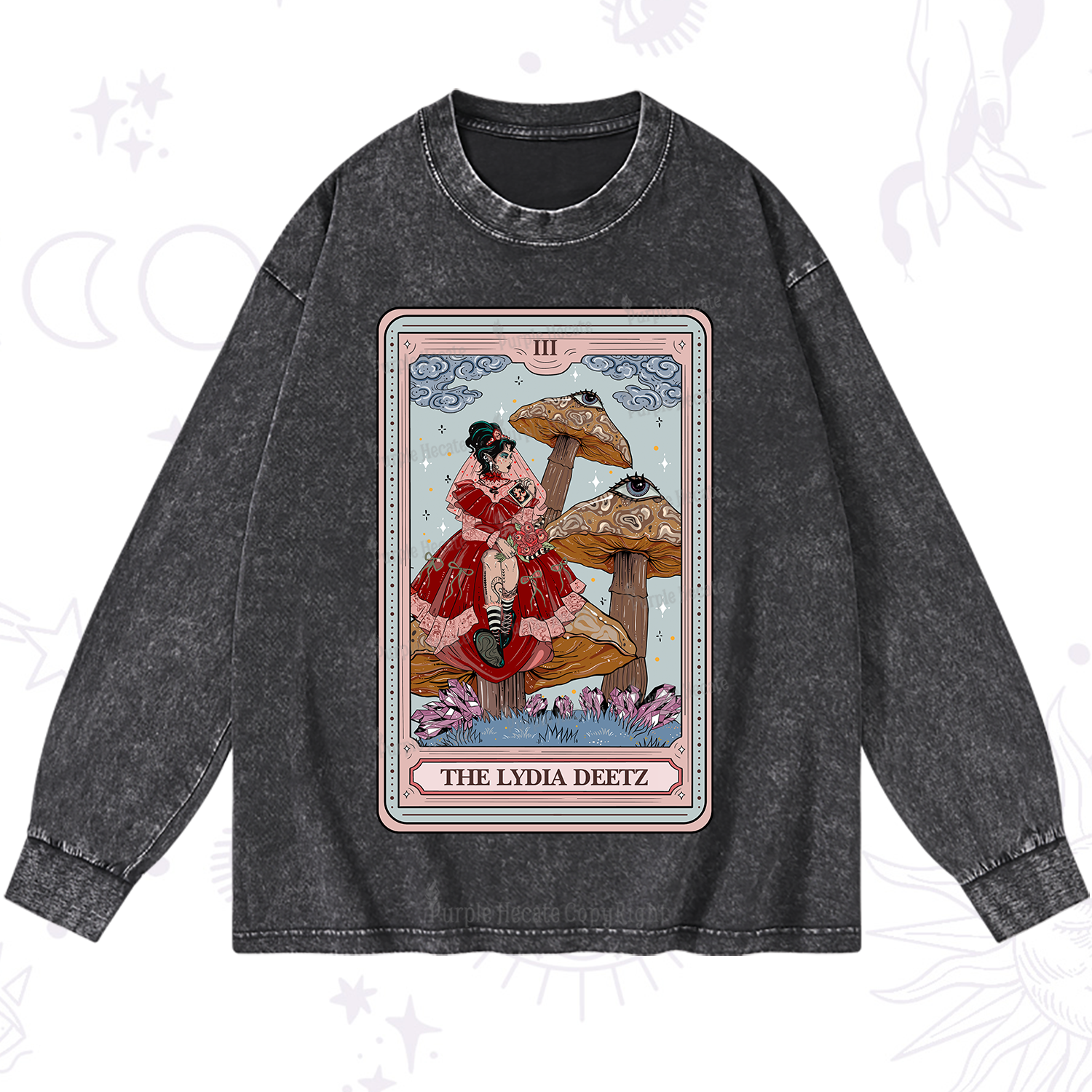 Purplehecate The Lydia Deetz Tarot Washed Long Sleeve Shirt