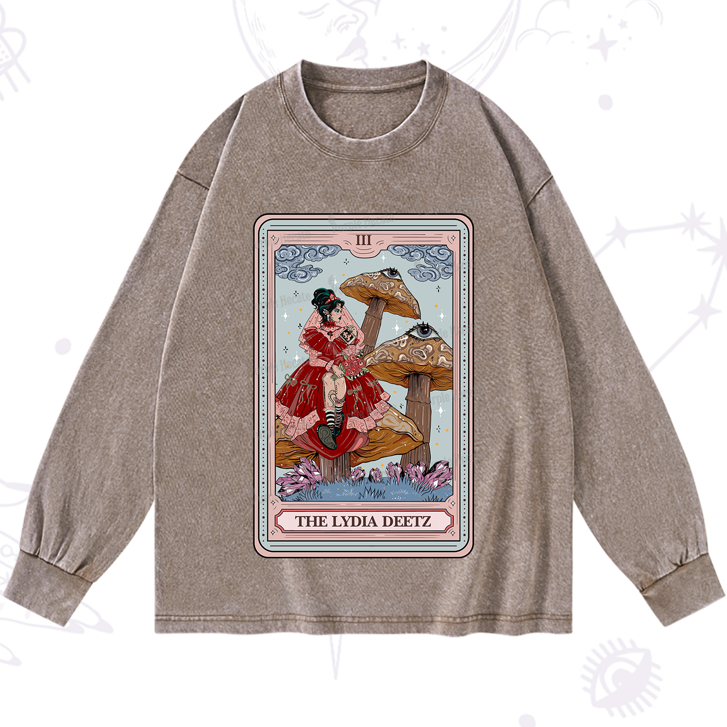 Purplehecate The Lydia Deetz Tarot Washed Long Sleeve Shirt