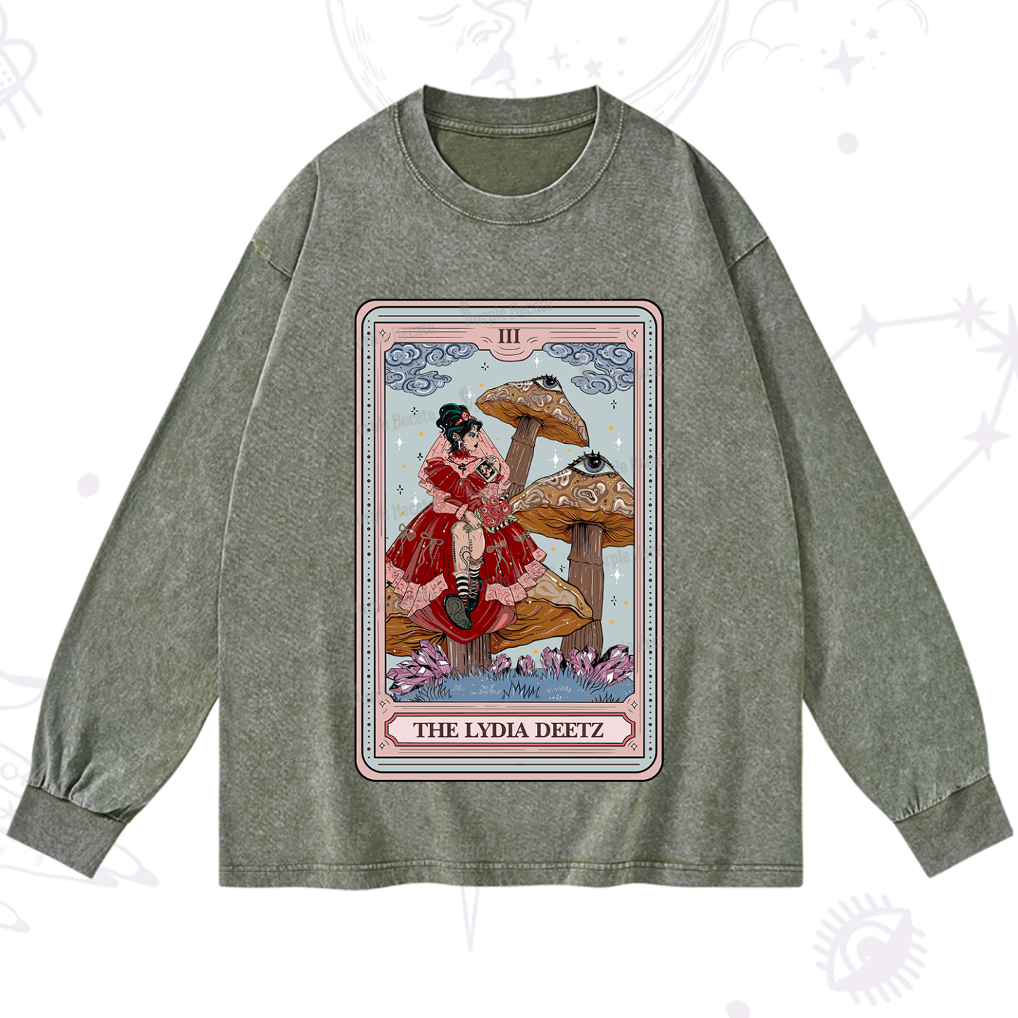 Purplehecate The Lydia Deetz Tarot Washed Long Sleeve Shirt