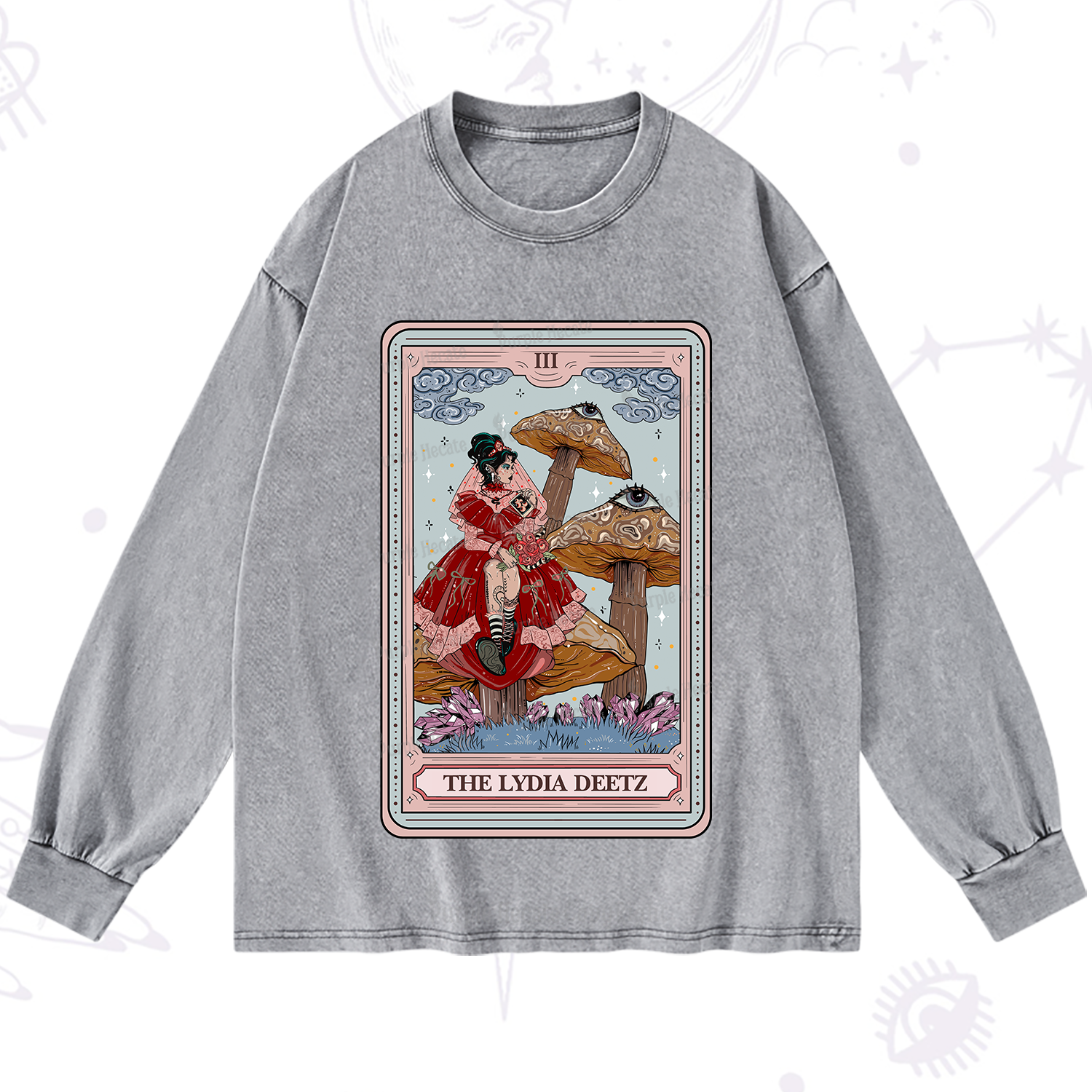 Purplehecate The Lydia Deetz Tarot Washed Long Sleeve Shirt