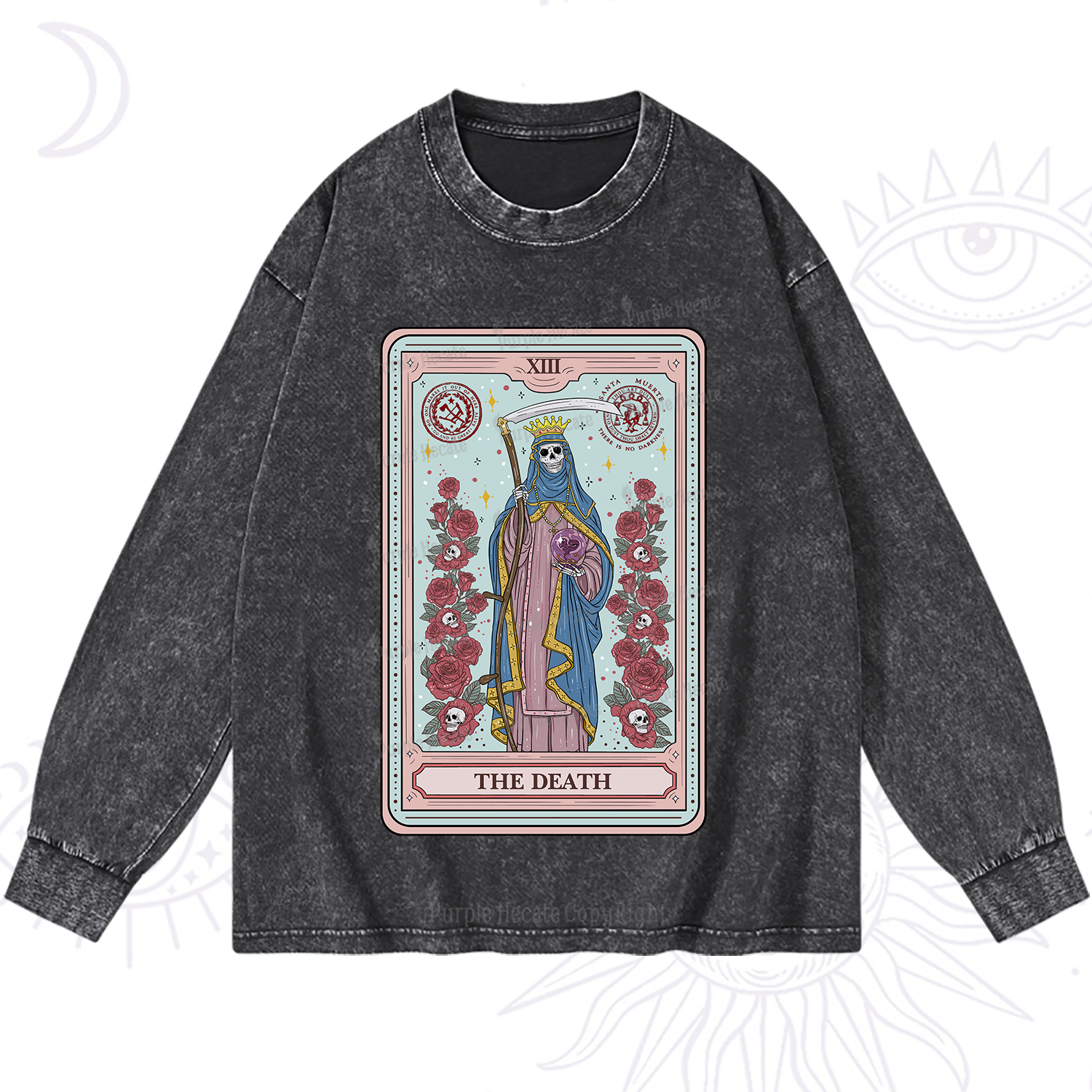 Purplehecate The Death Tarot Washed Long Sleeve Shirt