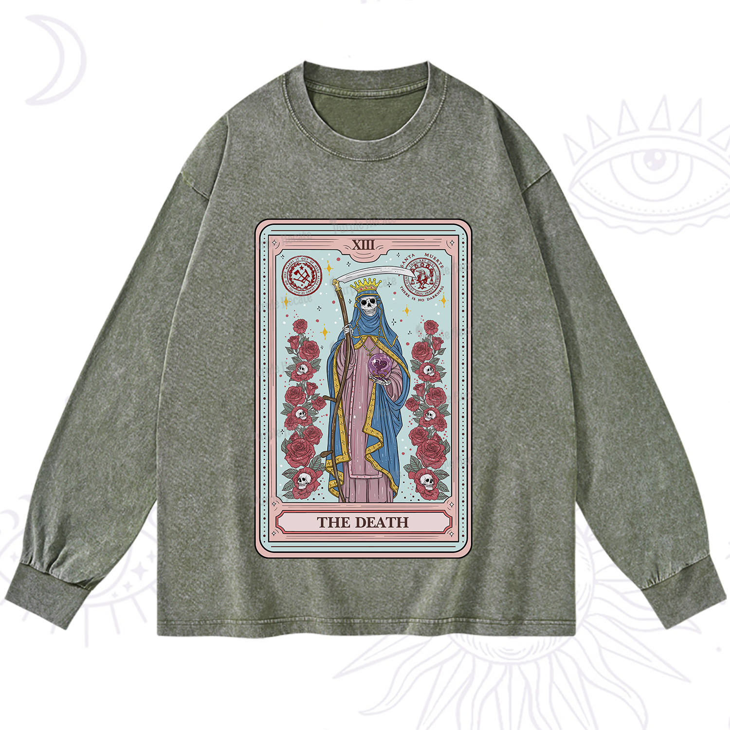 Purplehecate The Death Tarot Washed Long Sleeve Shirt