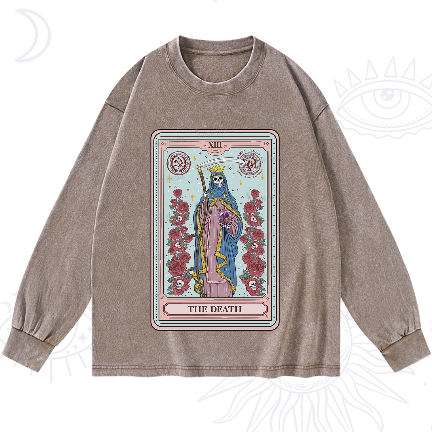Purplehecate The Death Tarot Washed Long Sleeve Shirt