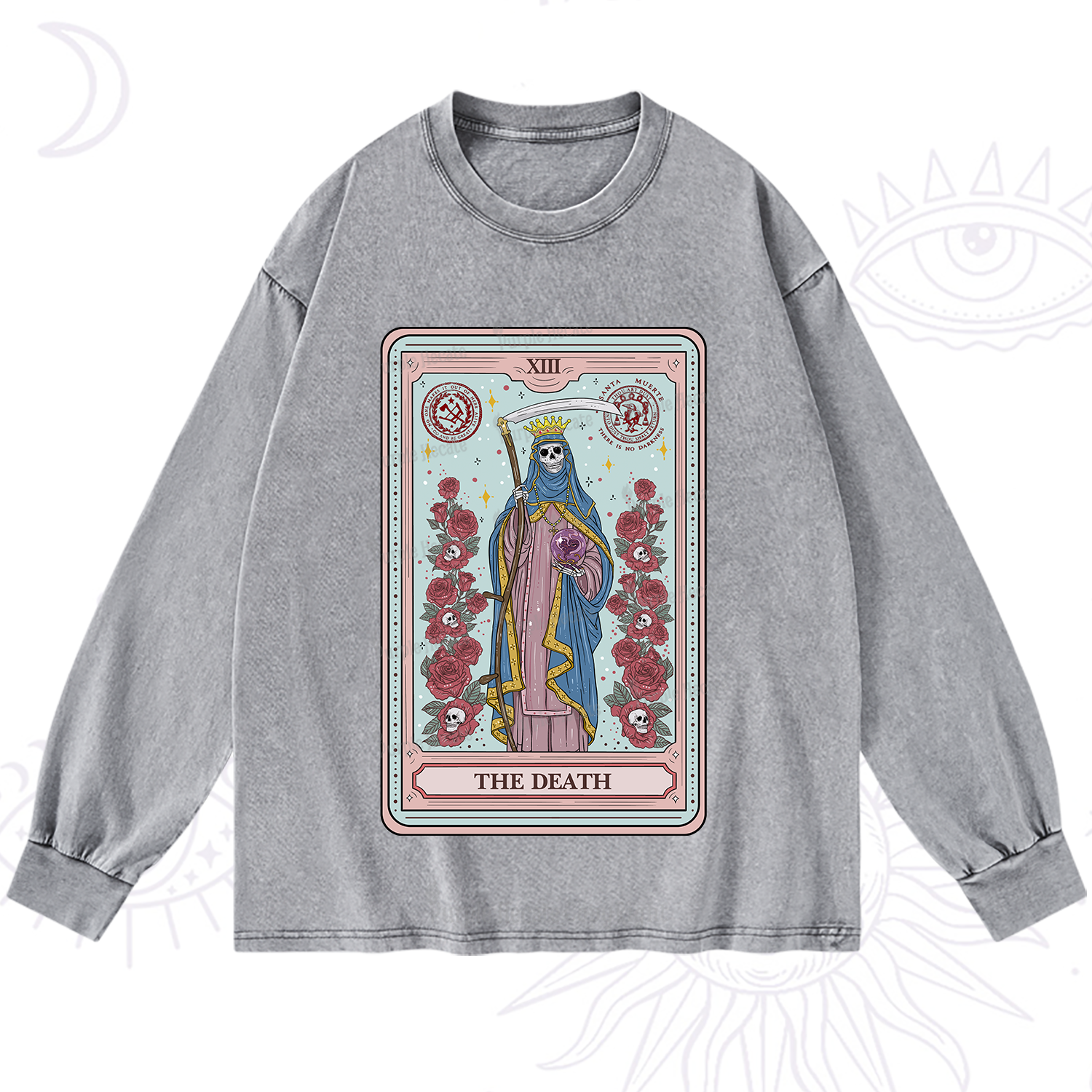 Purplehecate The Death Tarot Washed Long Sleeve Shirt