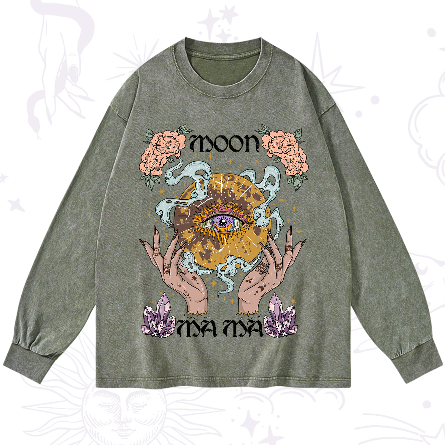 Purplehecate Moon Mama Washed Long Sleeve Shirt