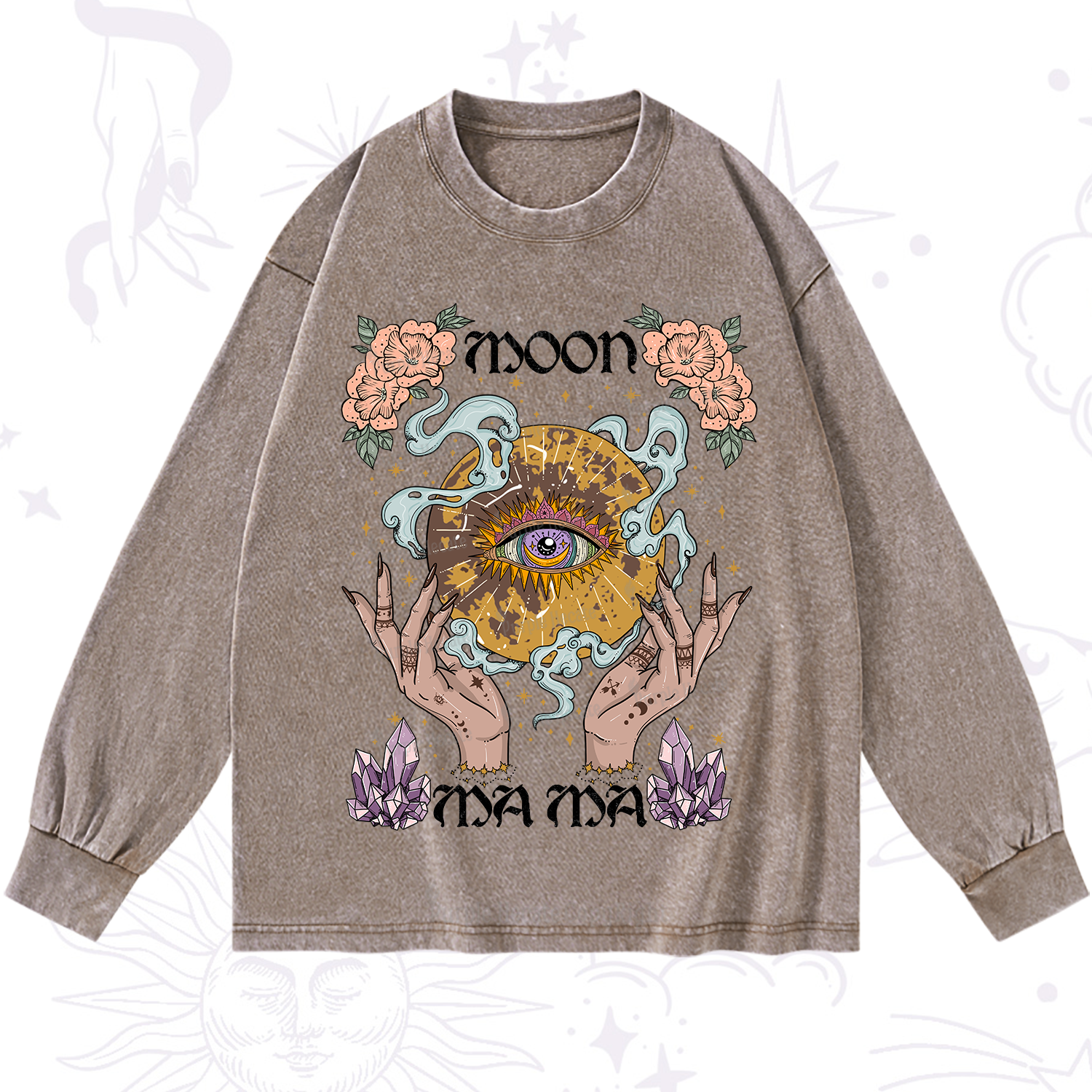 Purplehecate Moon Mama Washed Long Sleeve Shirt